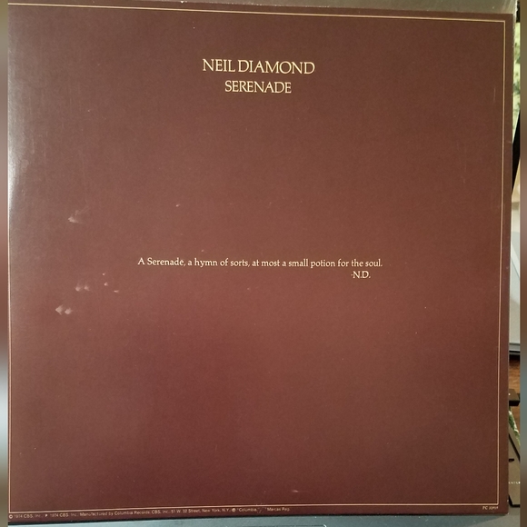 1974 Neil Diamond "Serenade" Vinyl Record - Picture 3 of 8